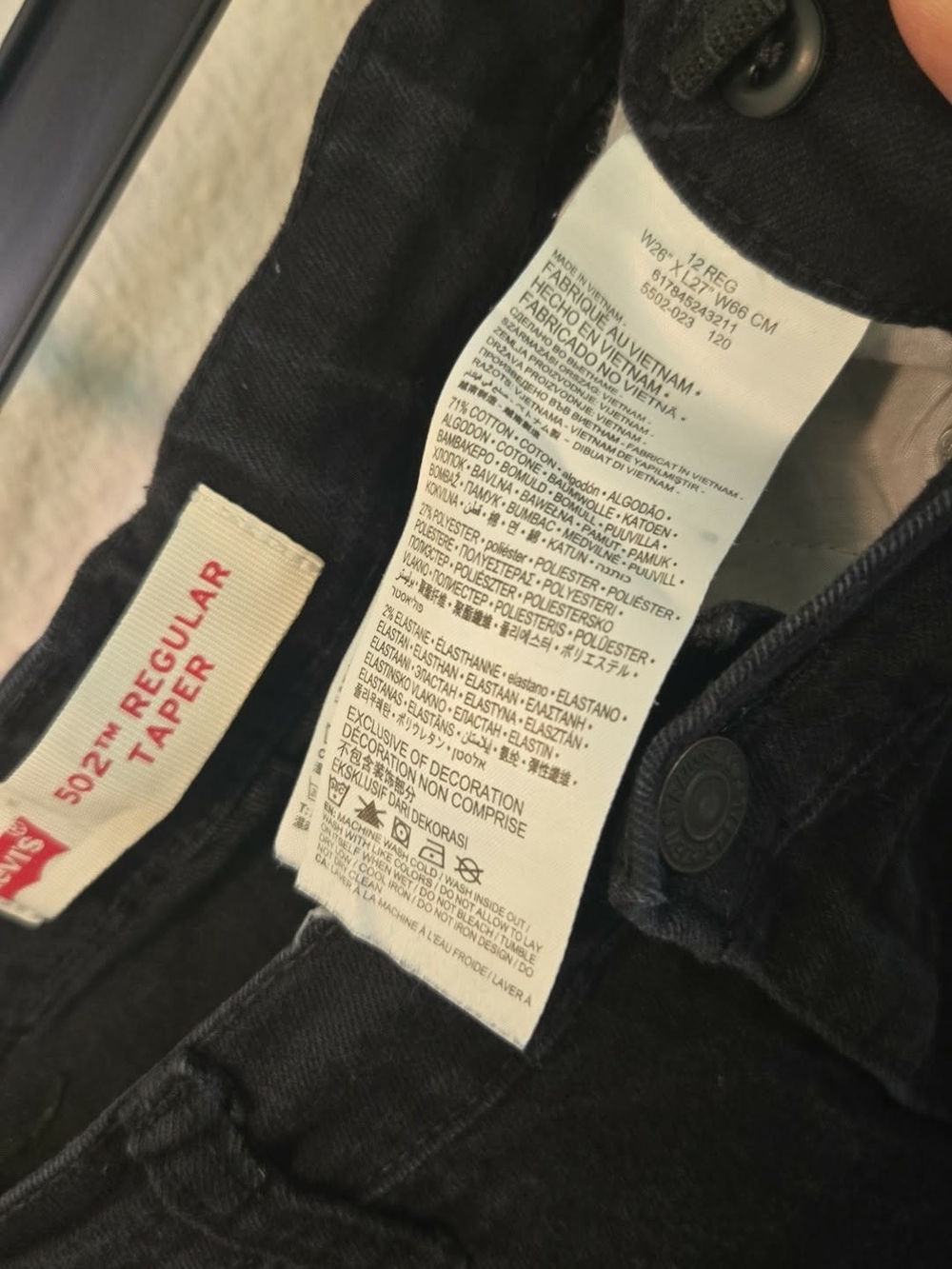 Levi's Slim Black Men's Jeans - 502™ Regular Taper